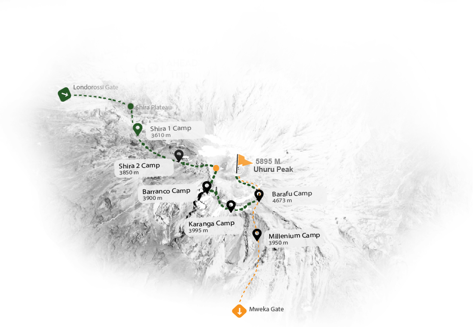 Lemosho Route Map